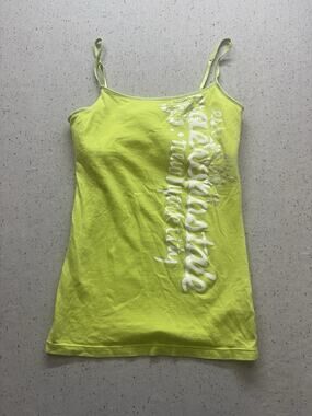 Aeropostale Vintage Y2K Lime Neon Green New York City Cami Tank Top Medium